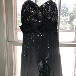 Black and silver formal dress